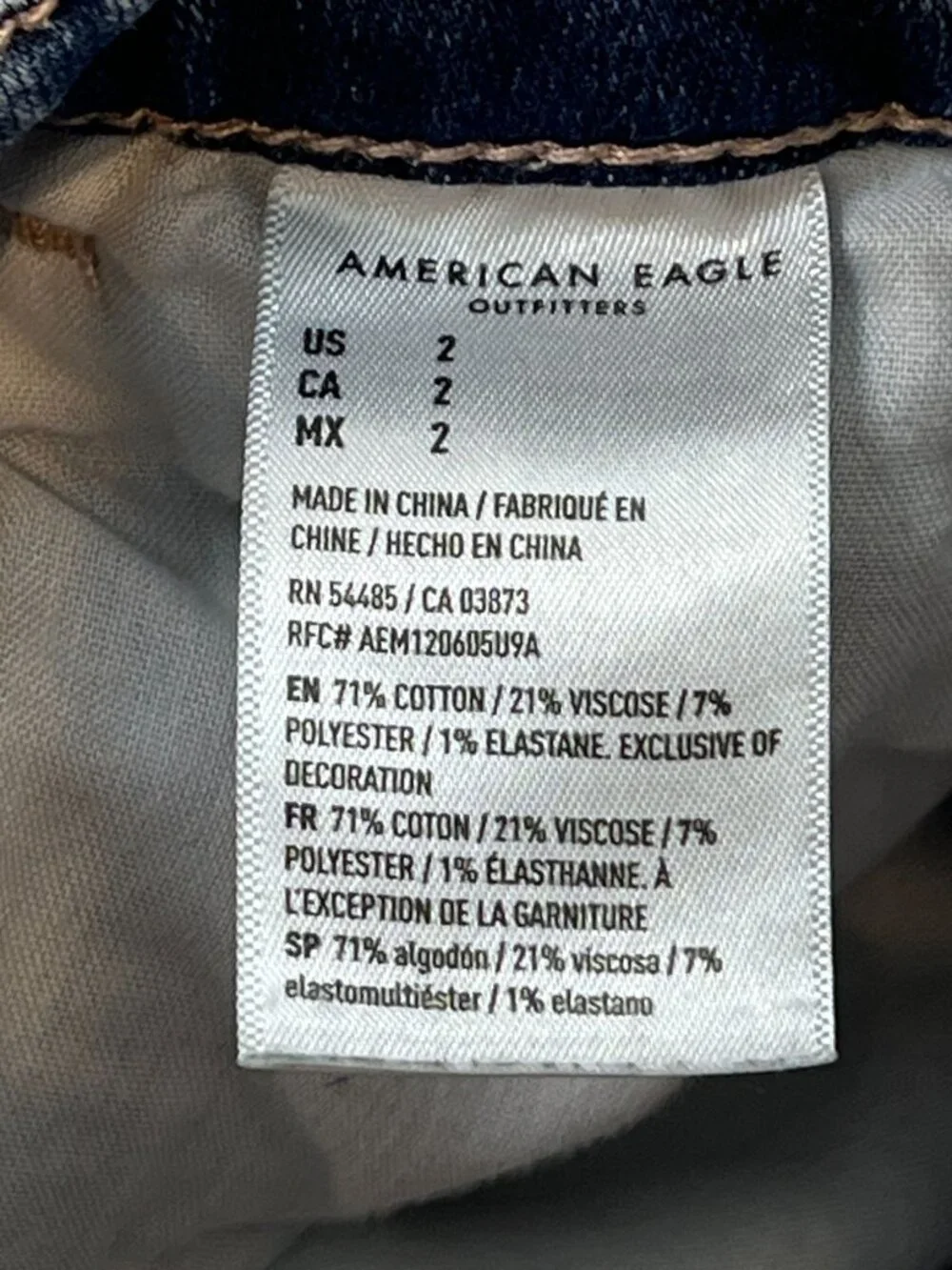 American Eagle Hi Rise Distressed Denim Shorts Size 2 Raw Hem Festival